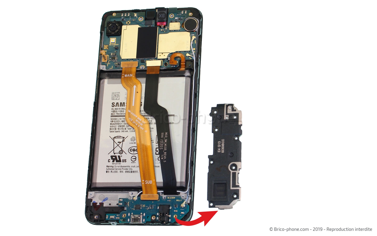 Changement du connecteur de charge  sur Galaxy A10 photo 3